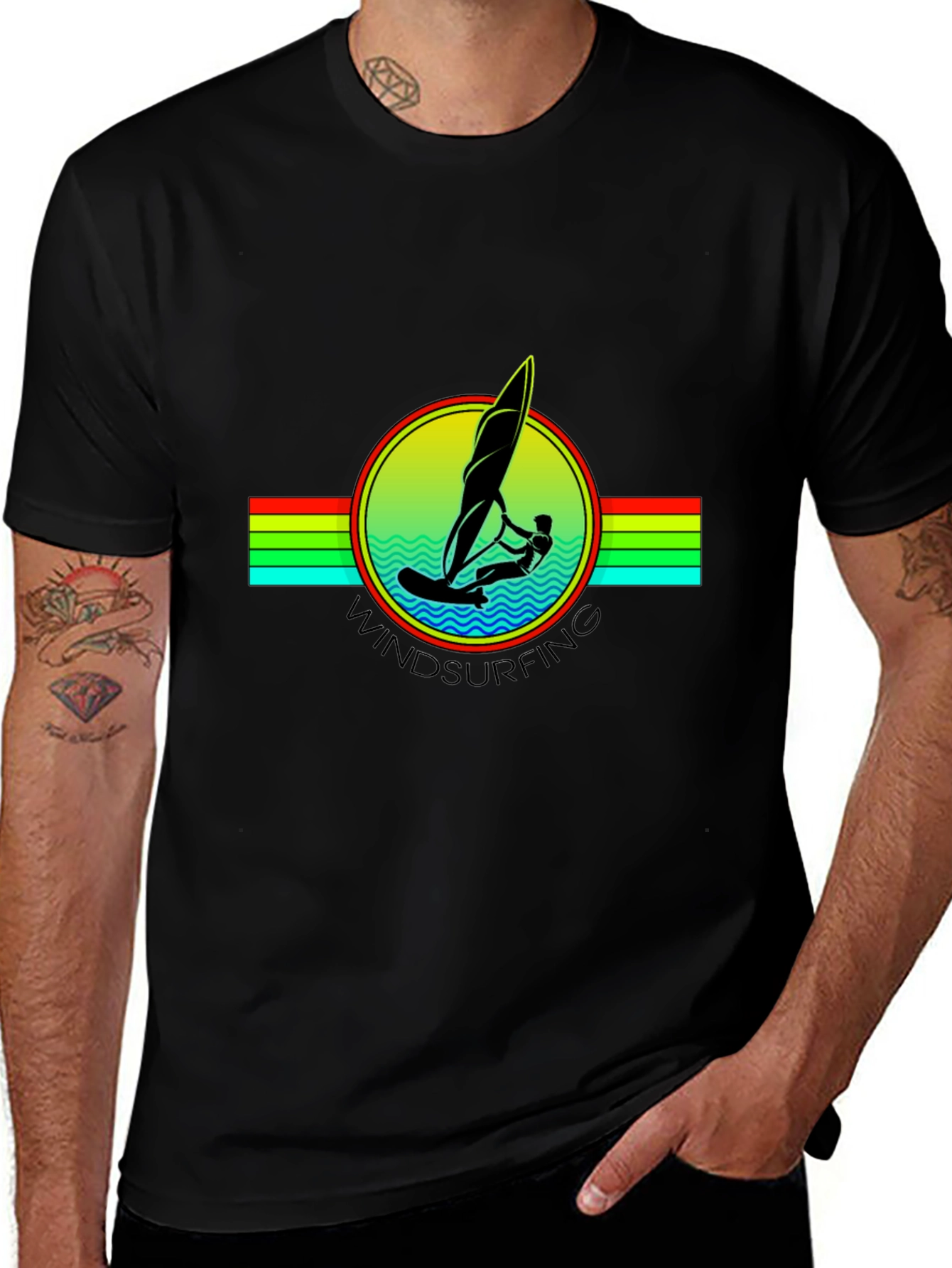 Windsurfing Graphic Tee - Black
