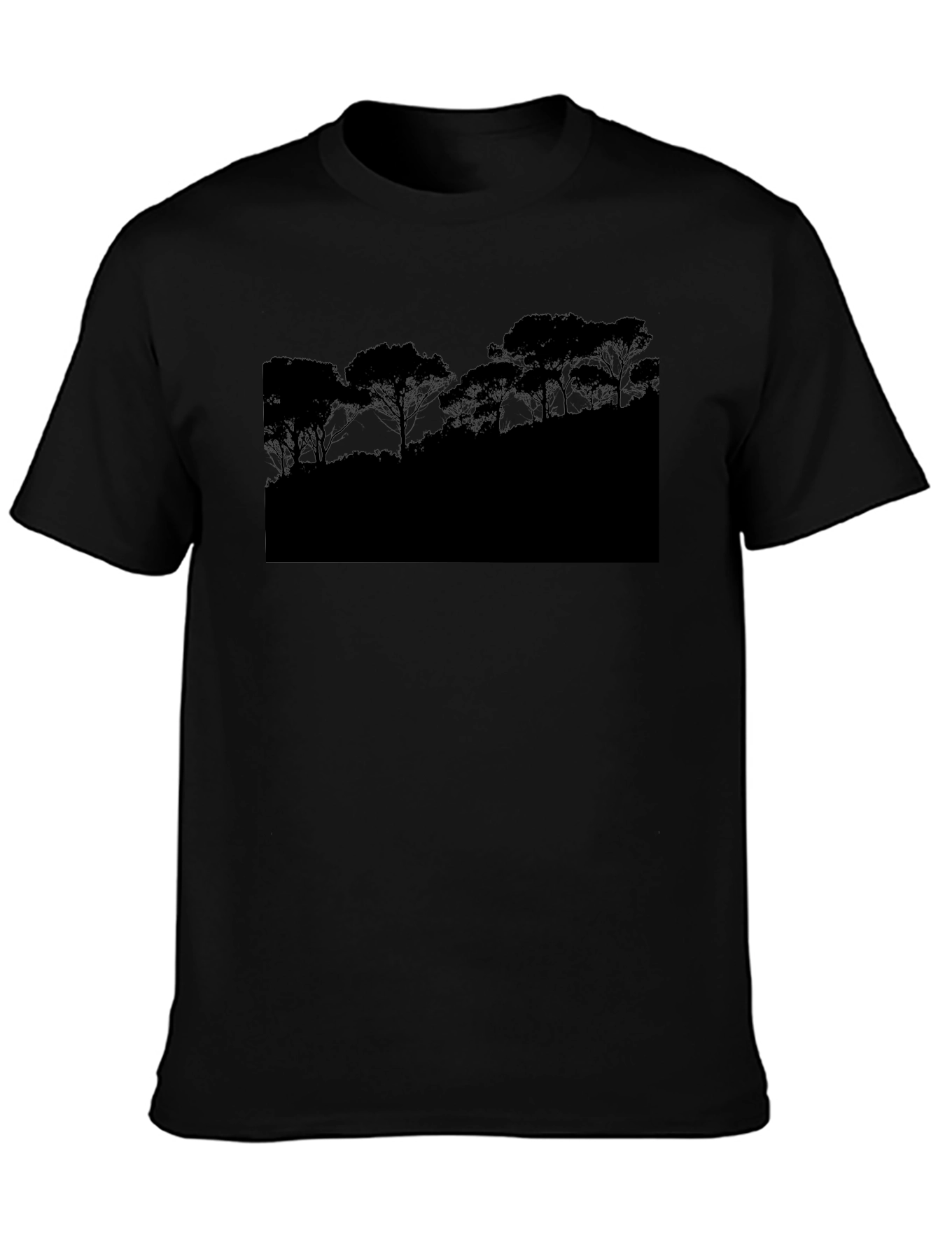 Shadow Tree Silhouette Black T-Shirt