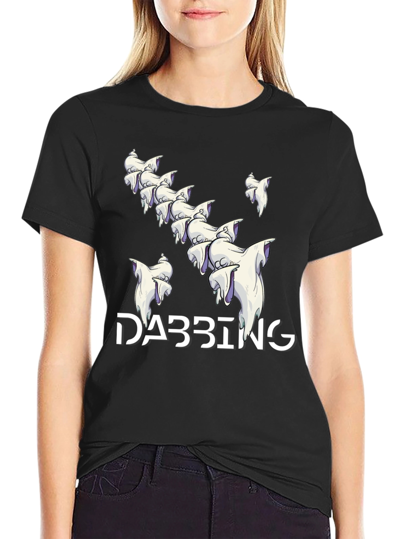 Dabbing Ghosts Graphic T-Shirt - Spooky Season Style