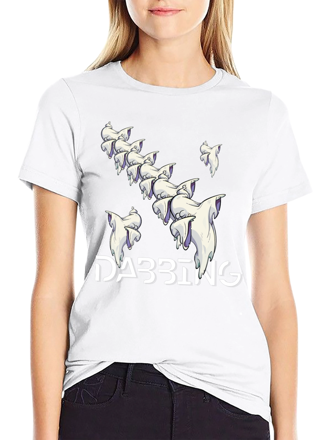 Dabbing Ghosts Graphic T-Shirt - Spooky Season Style