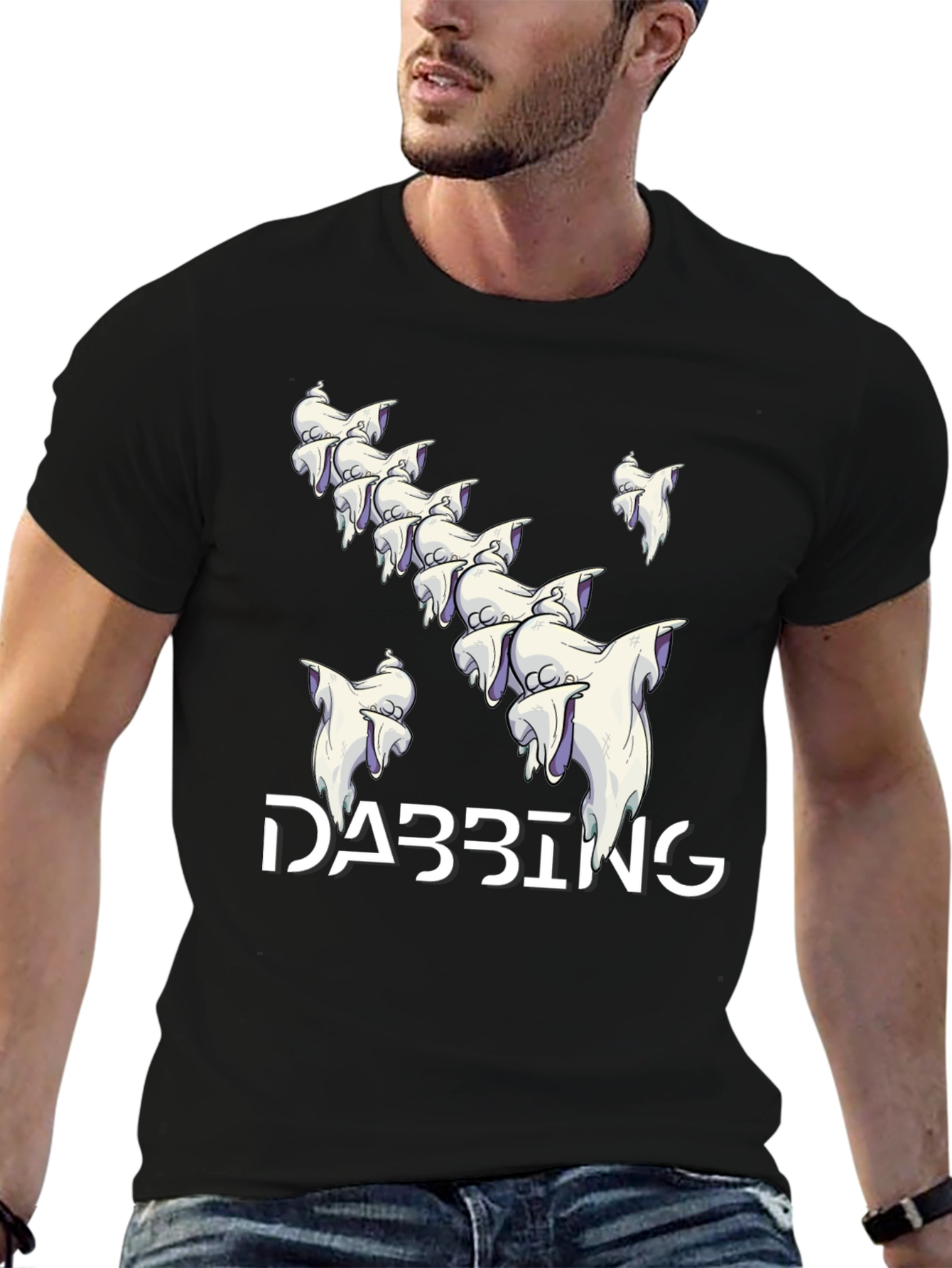 Dabbing Ghosts Graphic T-Shirt - Spooky Season Style