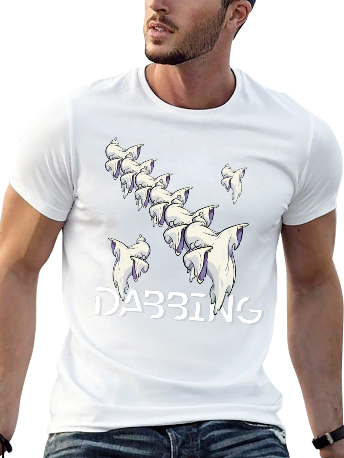 Dabbing Ghosts Graphic T-Shirt - Spooky Season Style