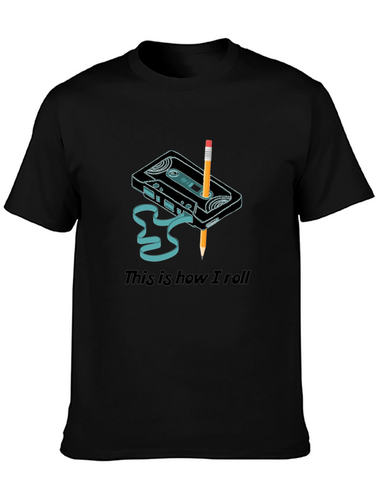 Retro Cassette Tape & Pencil T-Shirt - This is How I Roll