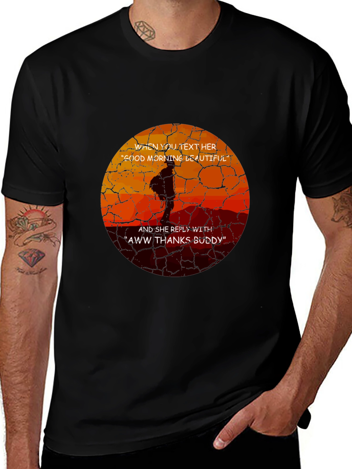 Humorous Aww Thanks Buddy Graphic Tee