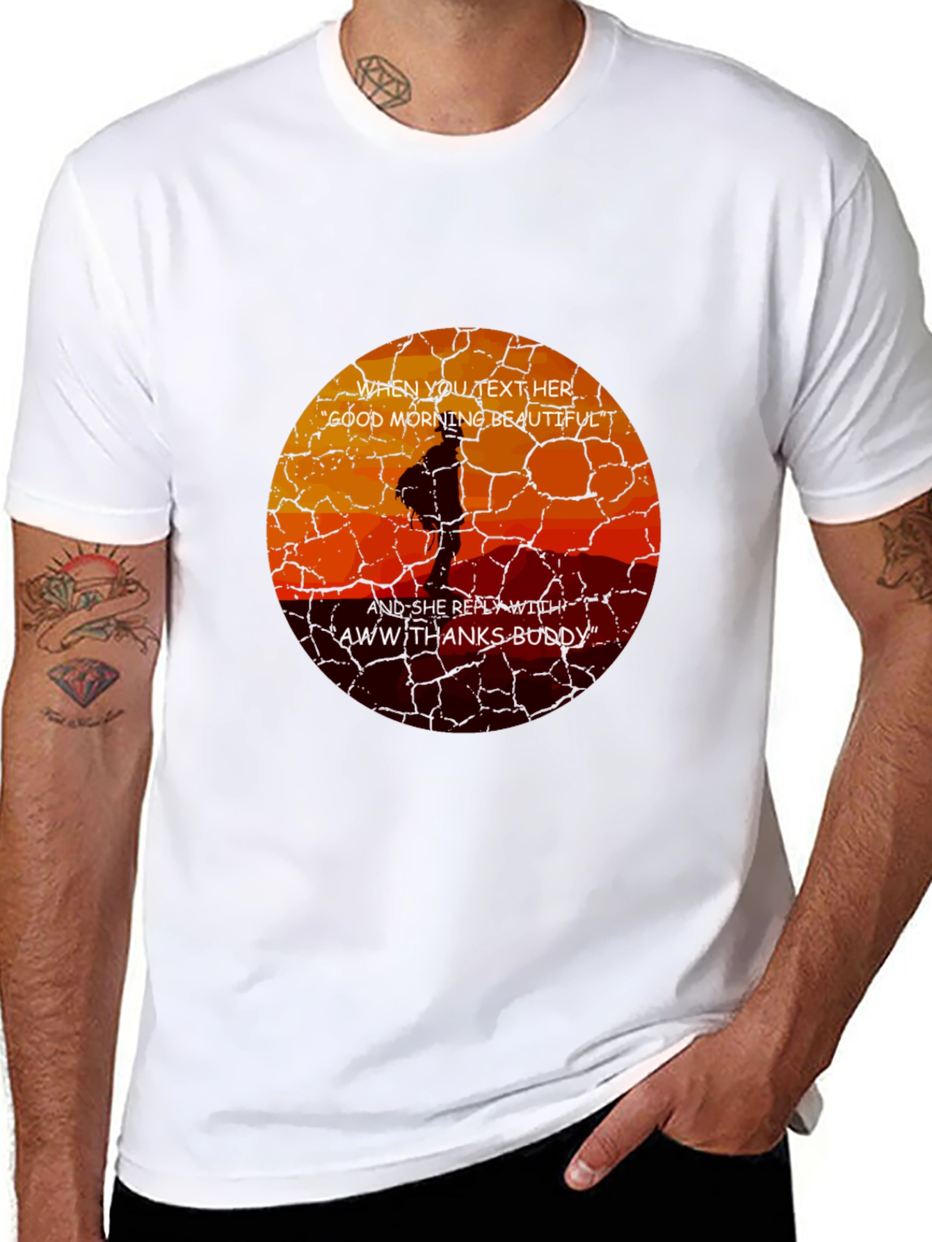 Humorous Aww Thanks Buddy Graphic Tee