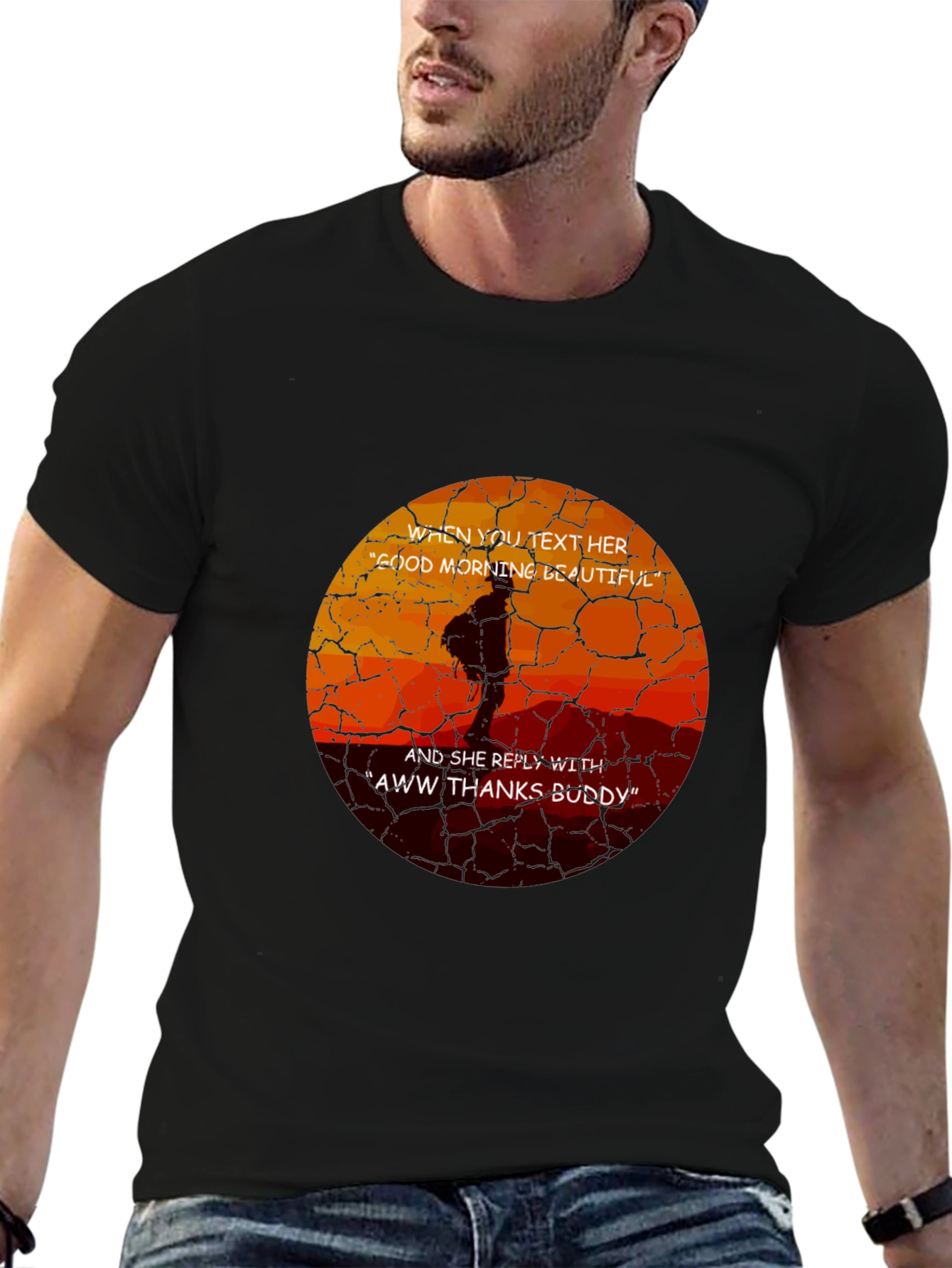 Humorous Aww Thanks Buddy Graphic Tee