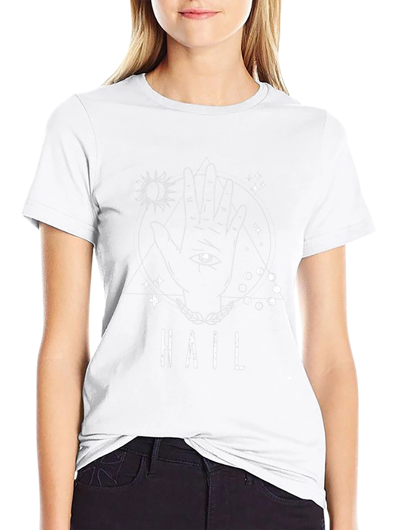 Mystic Hand Graphic Tee - Hail Design Black Cotton
