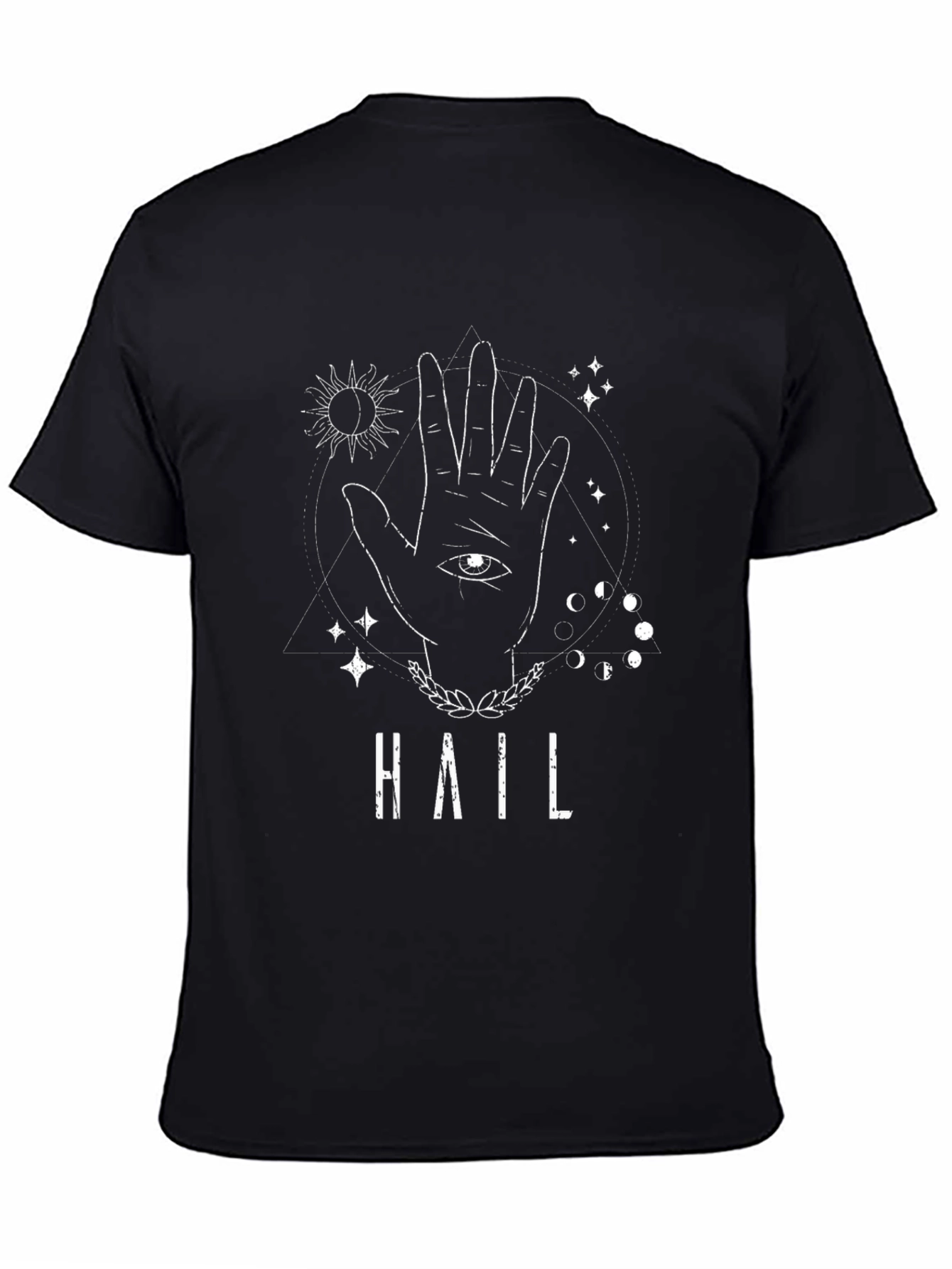 Mystic Hand Graphic Tee - Hail Design Black Cotton