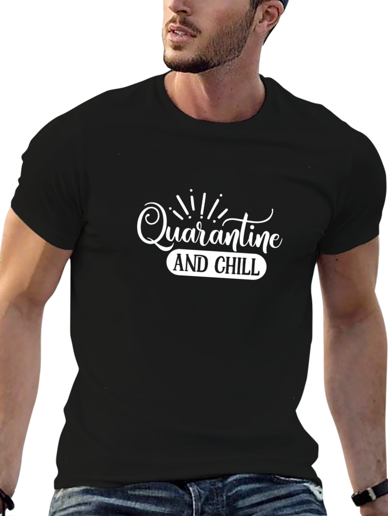 Quarantine and Chill Graphic T-Shirt - Black