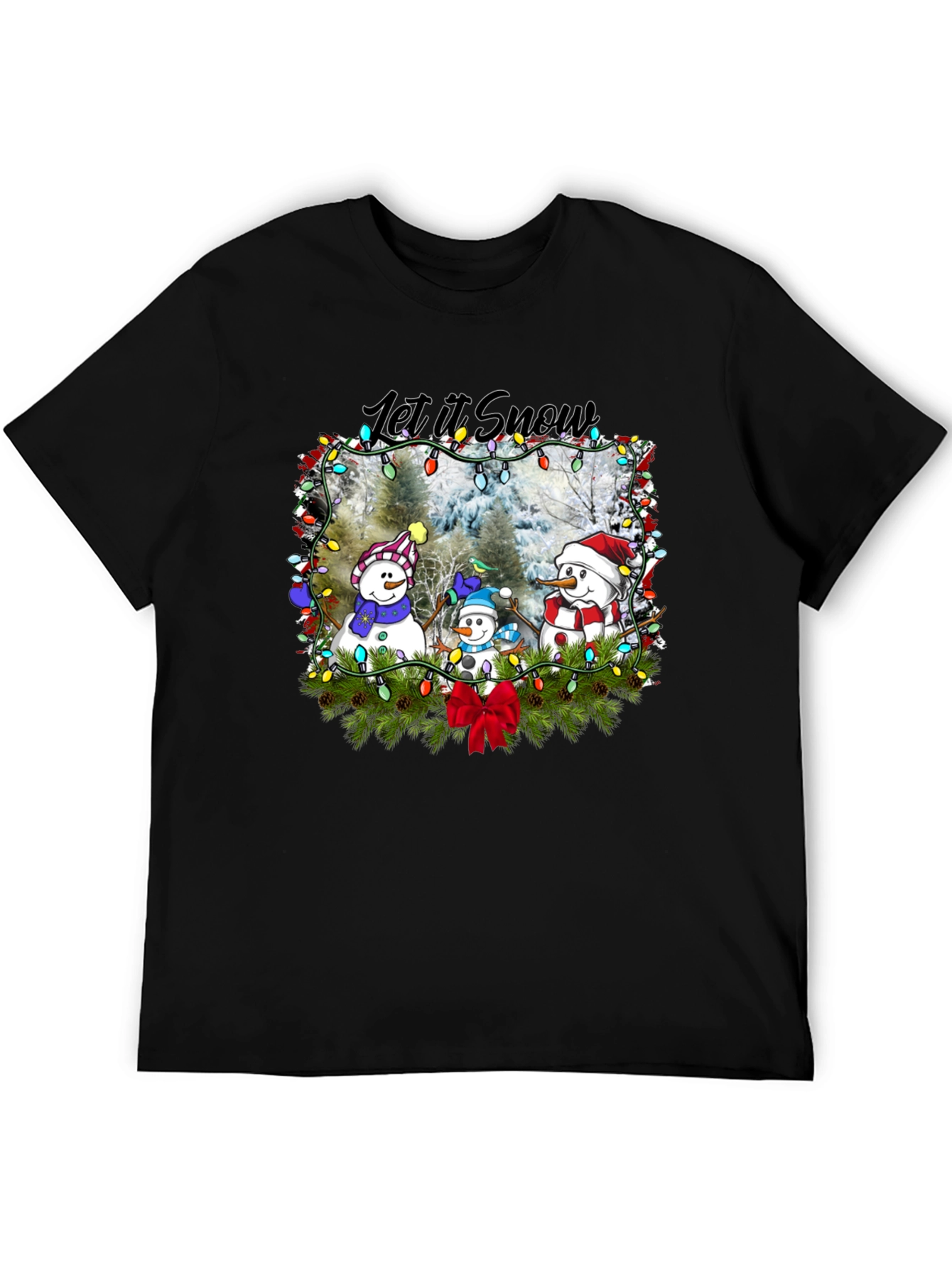 Let It Snow T-Shirt with Snowmen