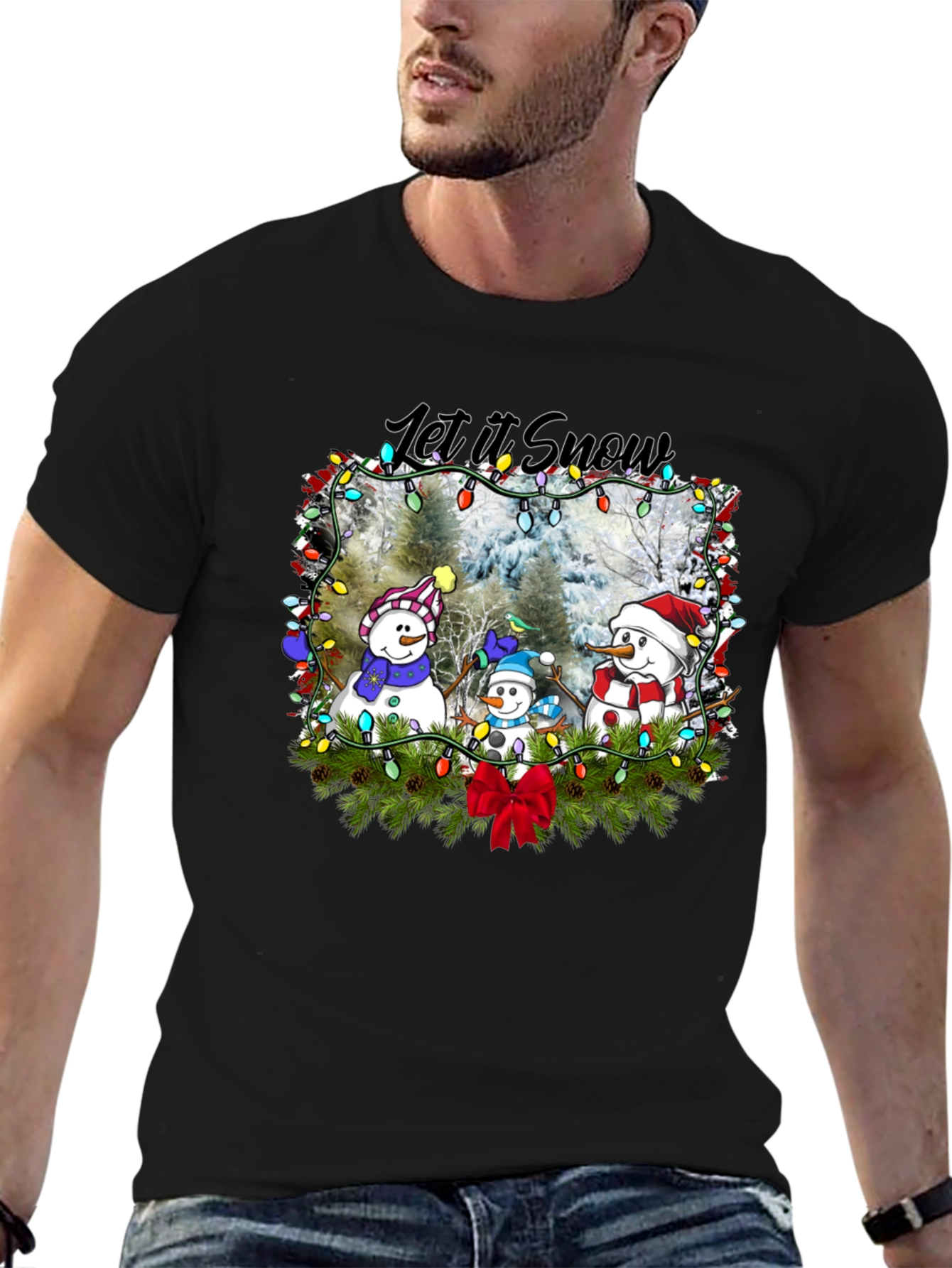 Let It Snow T-Shirt with Snowmen