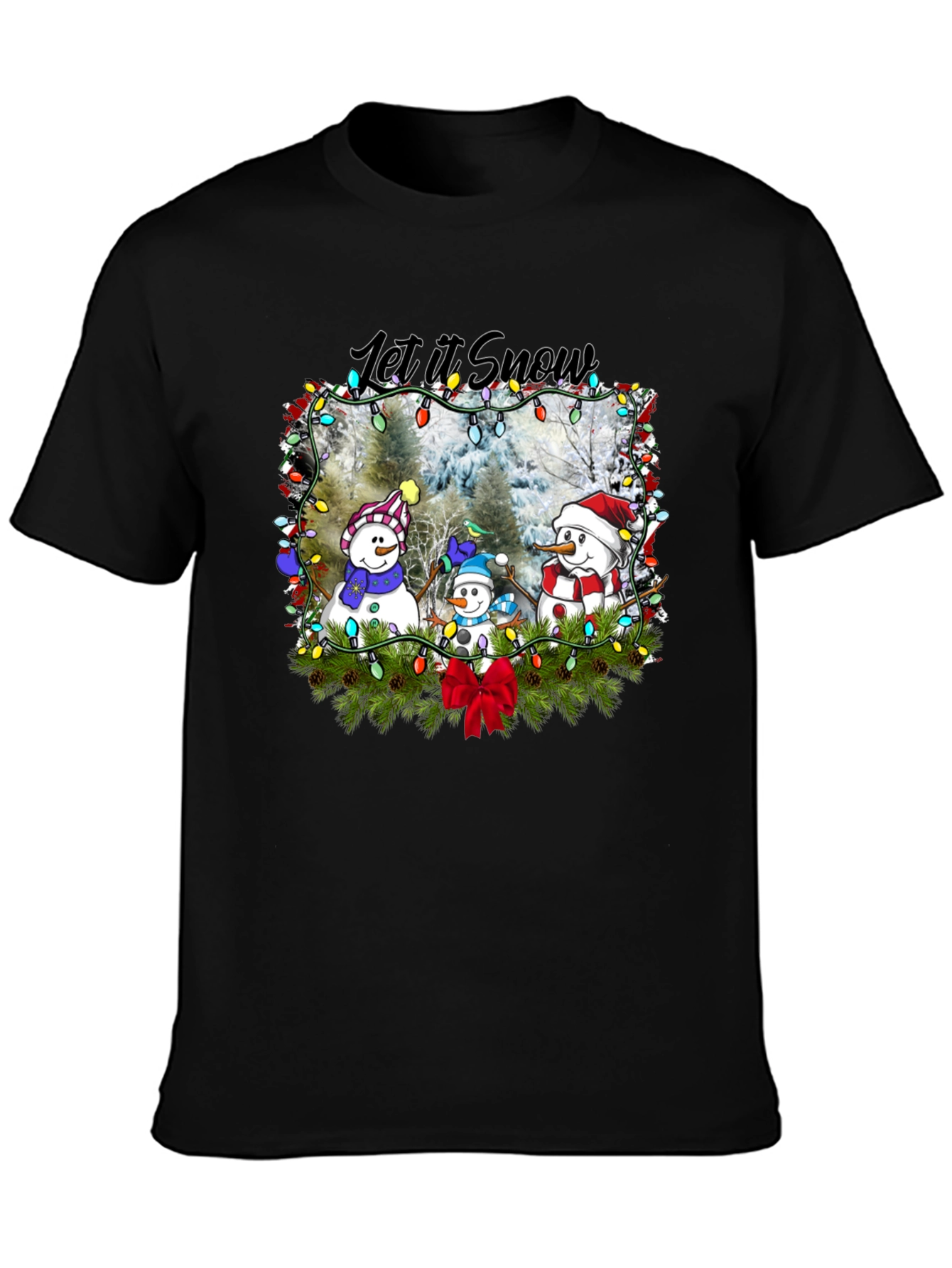 Let It Snow T-Shirt with Snowmen