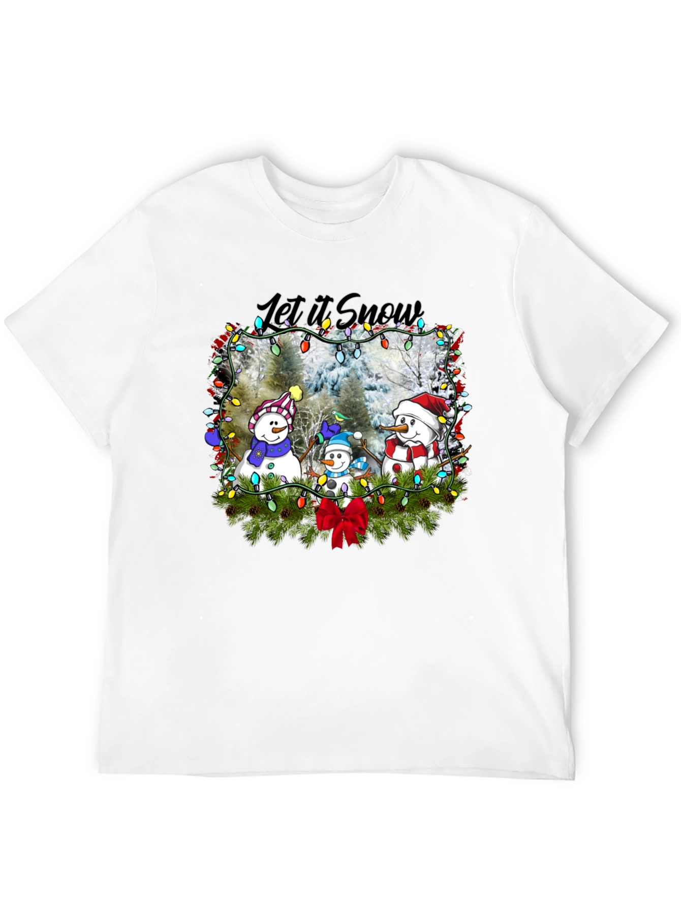 Let It Snow T-Shirt with Snowmen