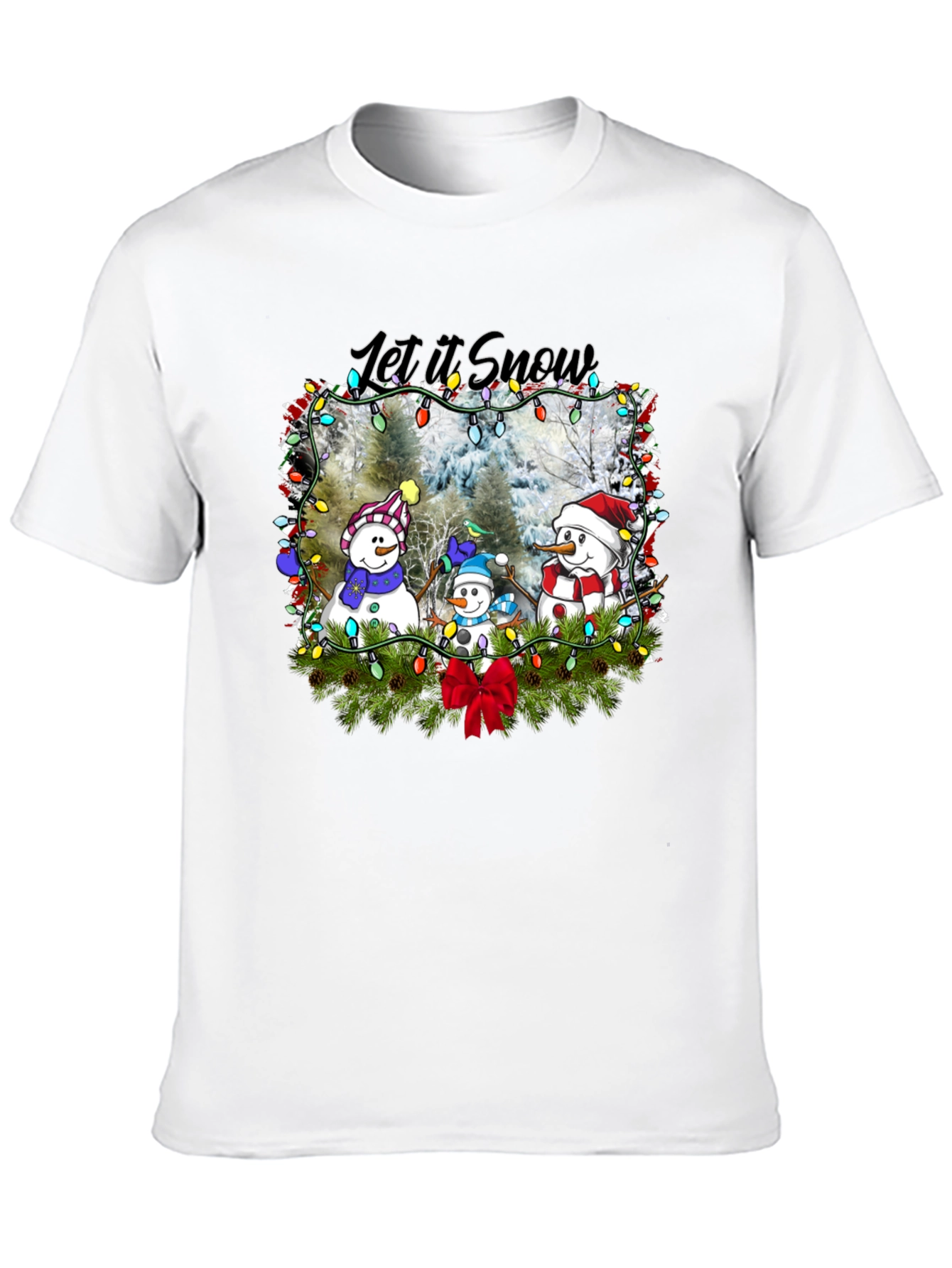 Let It Snow T-Shirt with Snowmen