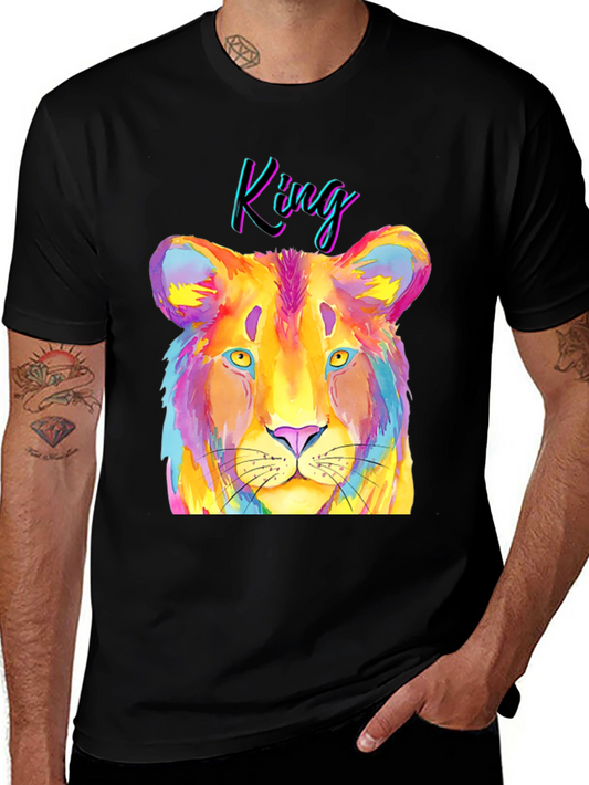 Colorful Lion King Graphic T-Shirt