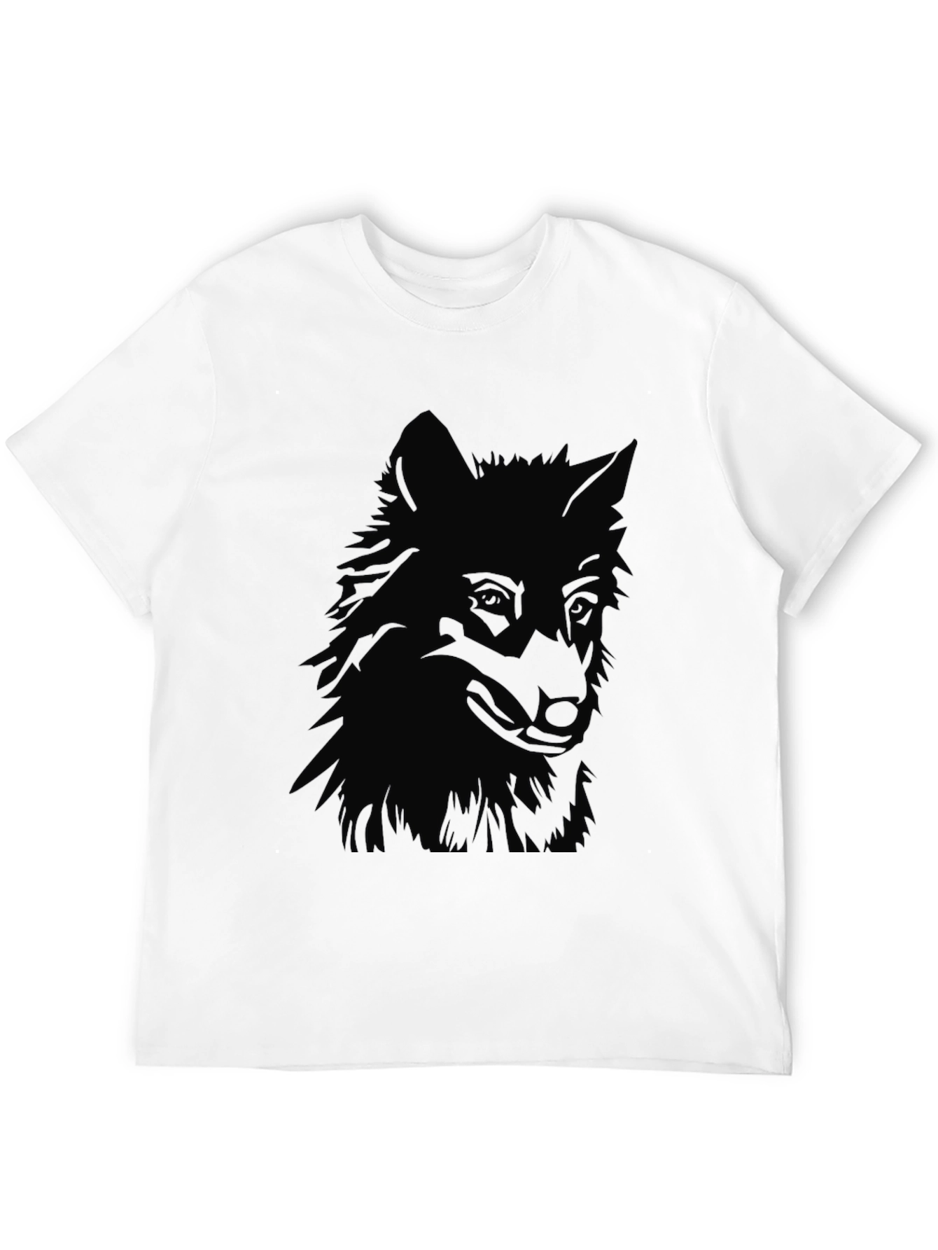Black Wolf Graphic Print Mens T-Shirt