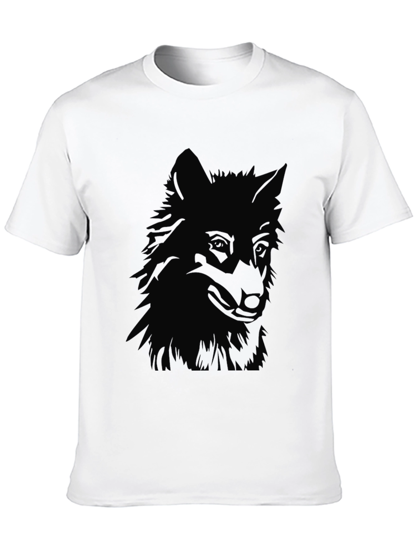 Black Wolf Graphic Print Mens T-Shirt