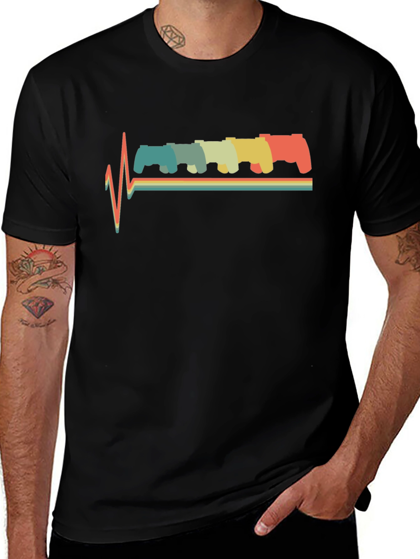 Retro Gamer Heartbeat T-Shirt