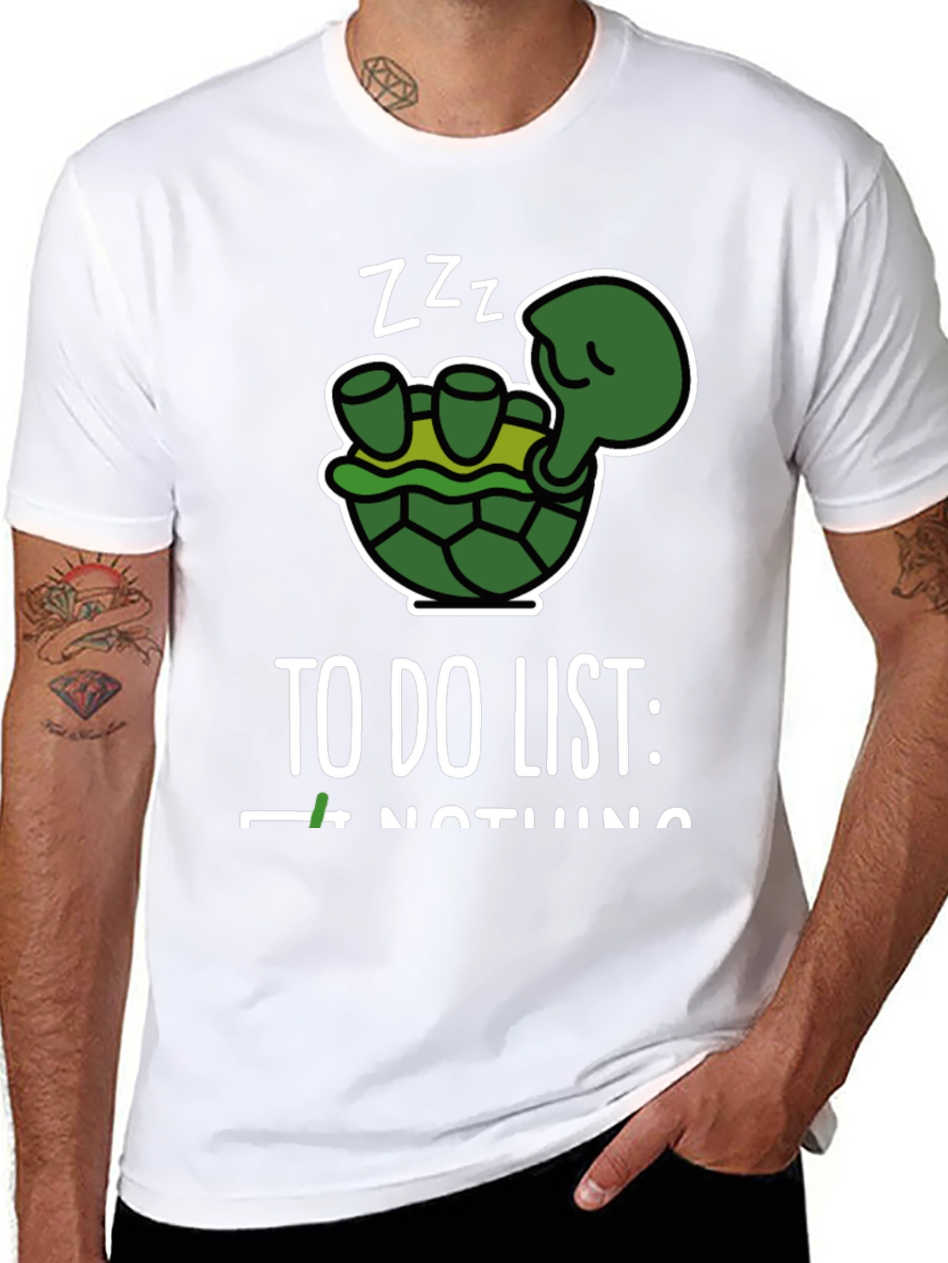 Funny Turtle To Do Nothing Black T-Shirt