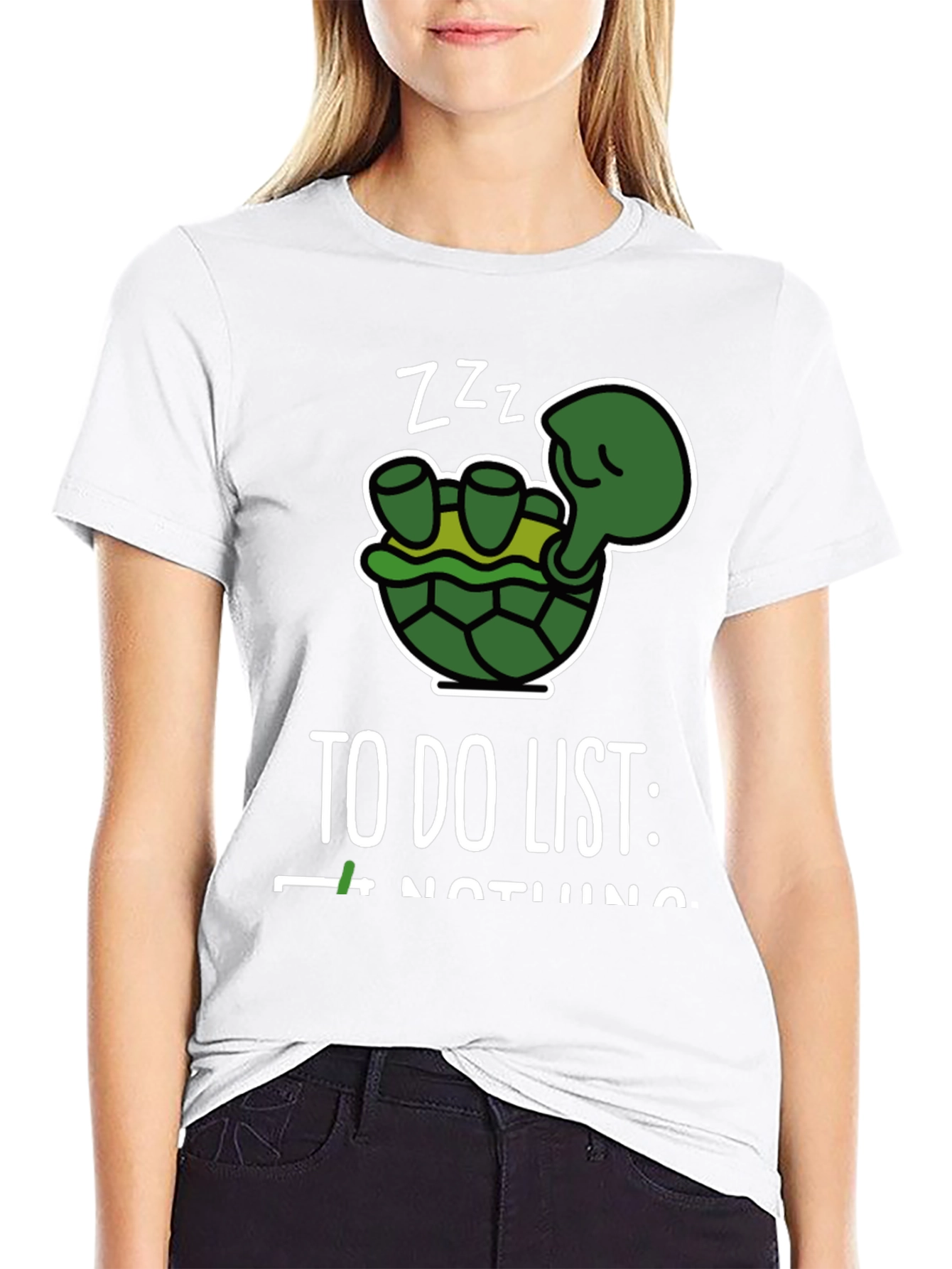 Funny Turtle To Do Nothing Black T-Shirt