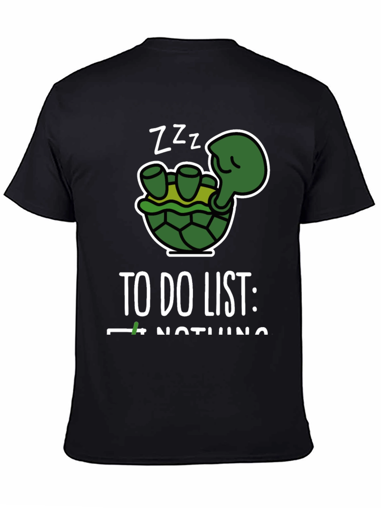 Funny Turtle To Do Nothing Black T-Shirt