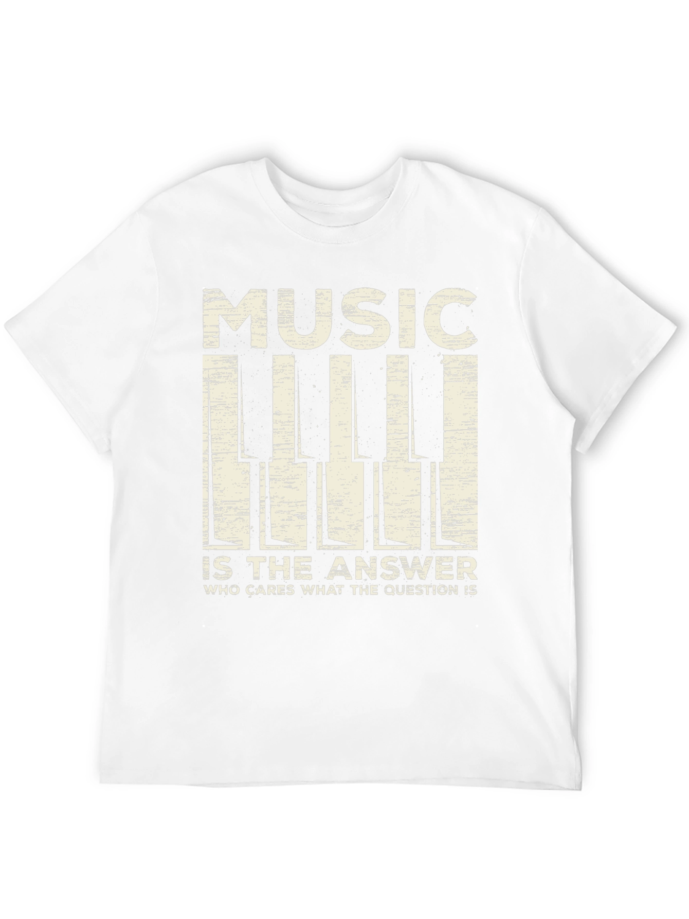 Music is The Answer T-Shirt - Piano Keys Design
