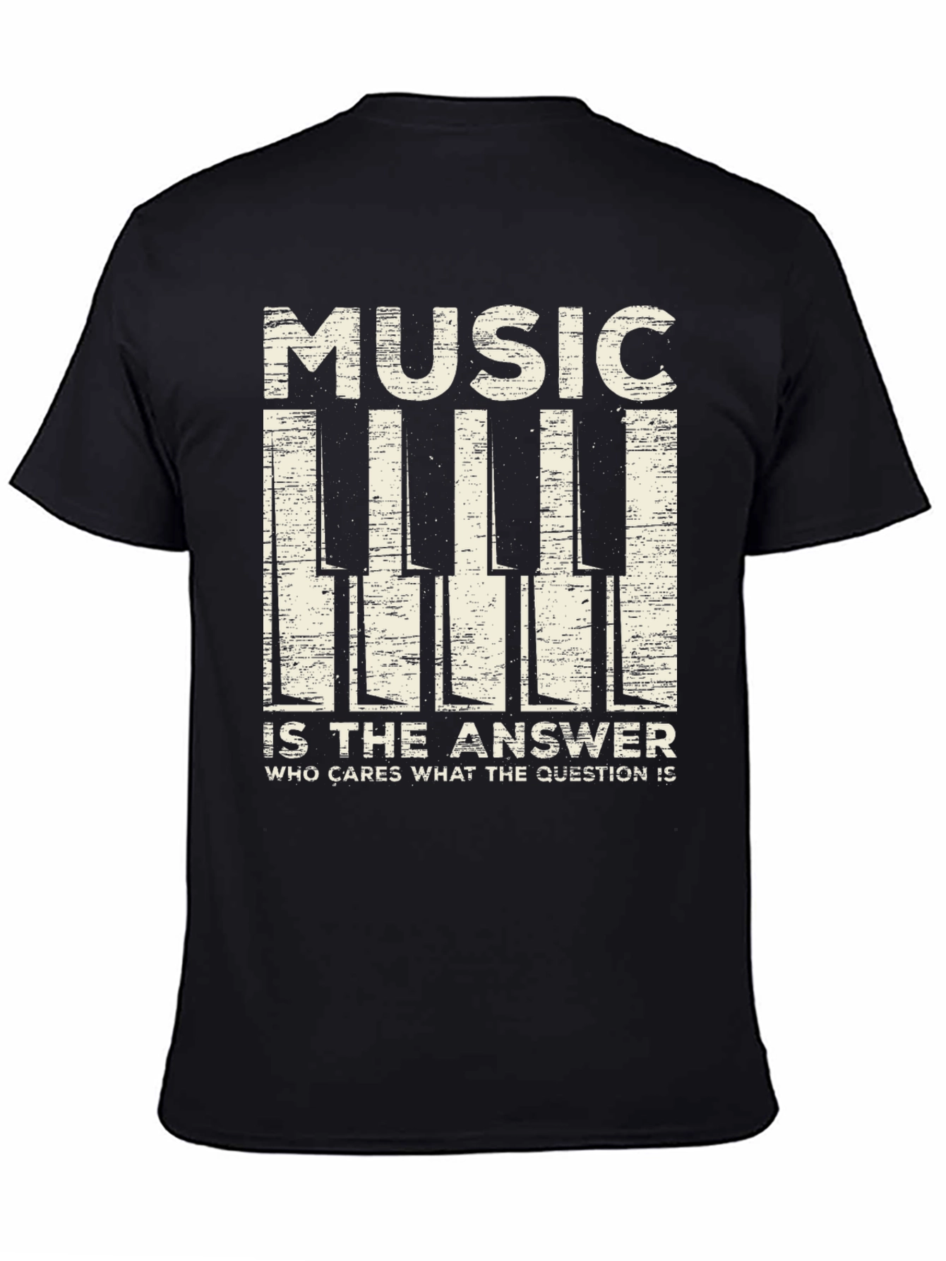 Music is The Answer T-Shirt - Piano Keys Design