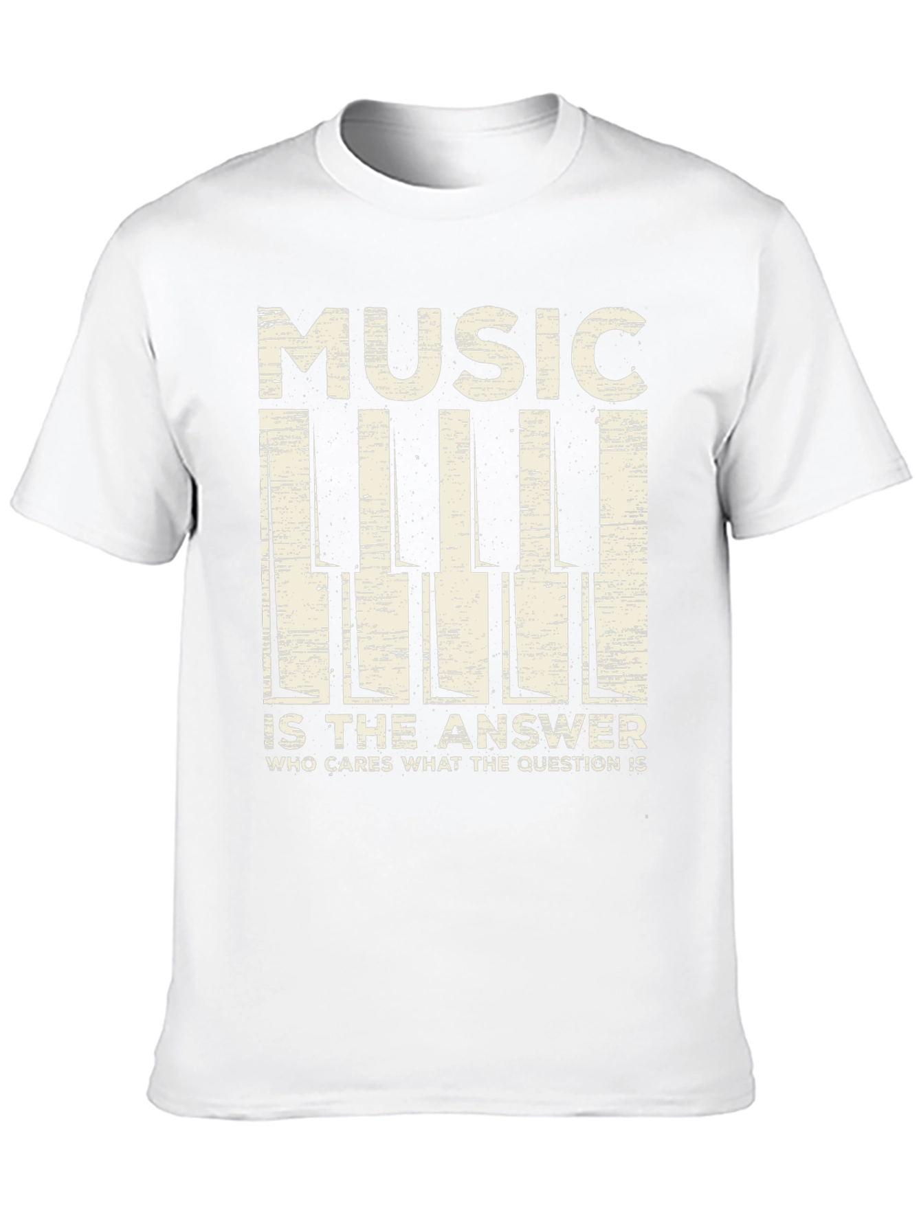 Music is The Answer T-Shirt - Piano Keys Design