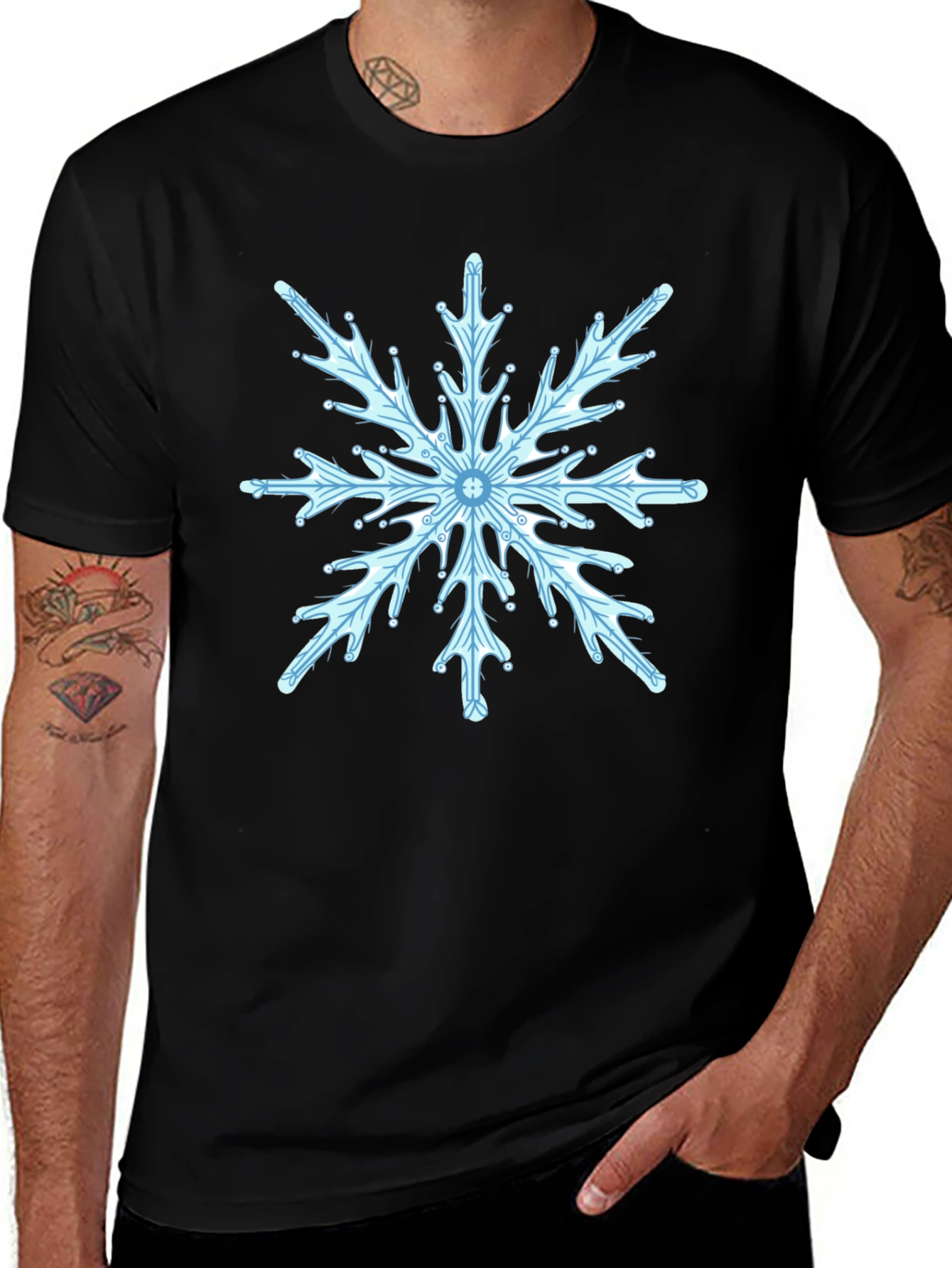 Snowflake Graphic Tee - Stylish Winter Apparel