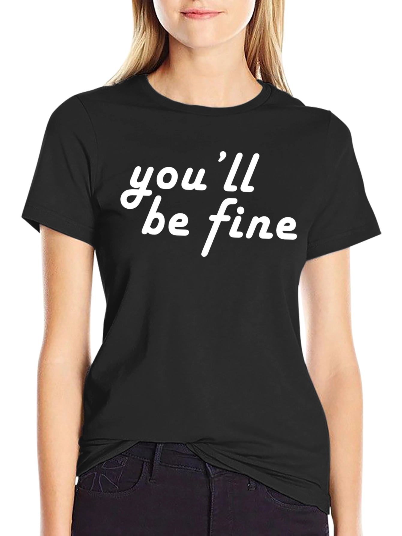 Youll Be Fine Black Graphic Tee