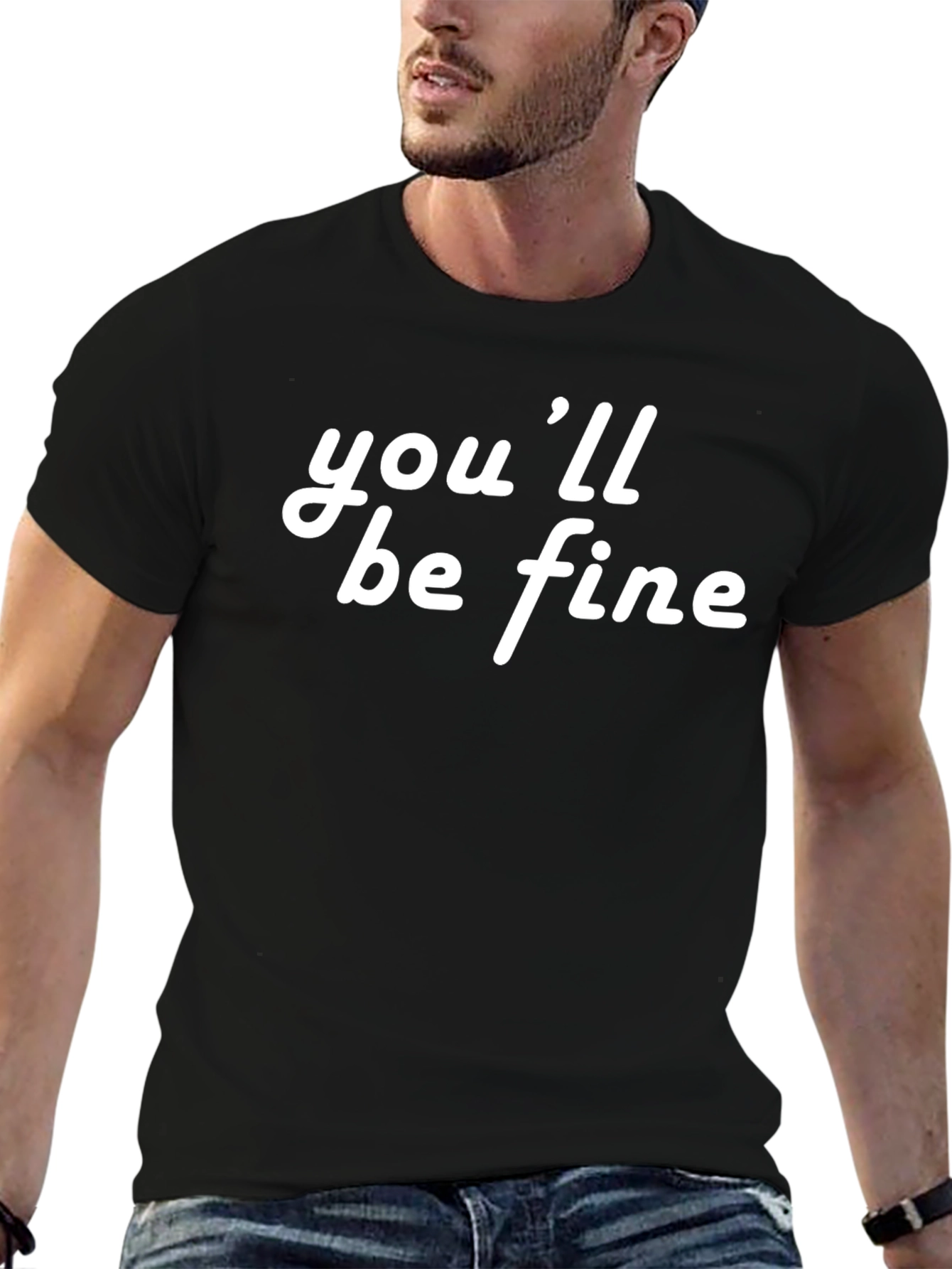 Youll Be Fine Black Graphic Tee