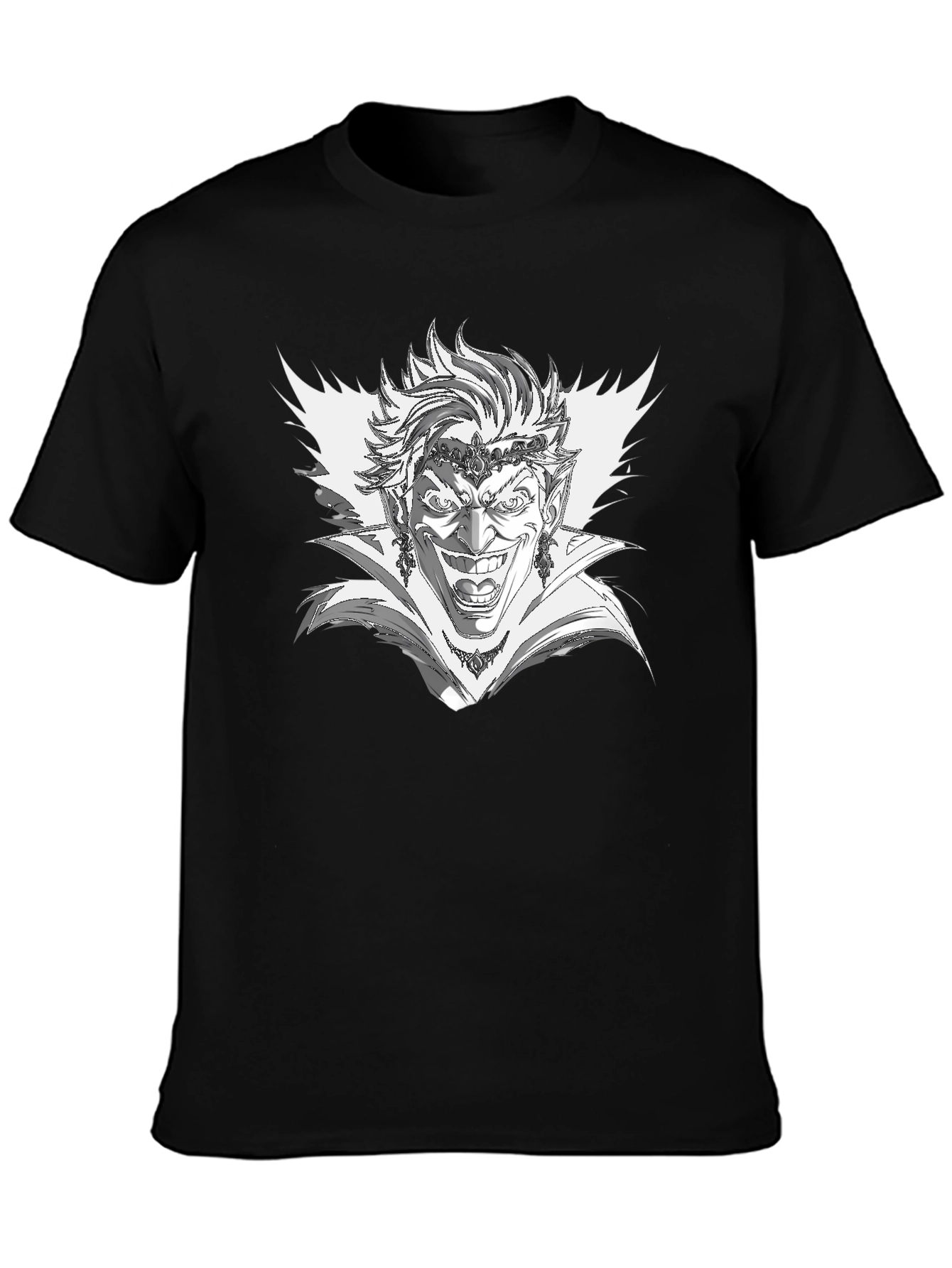 Evil Jester Graphic Tee - Black Cotton T-Shirt