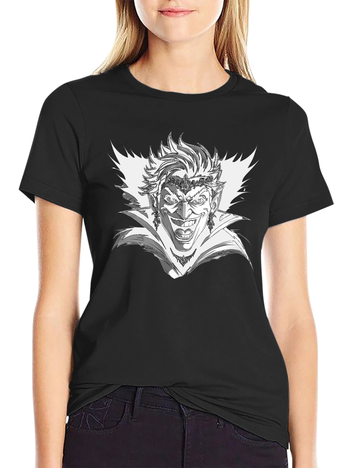 Evil Jester Graphic Tee - Black Cotton T-Shirt