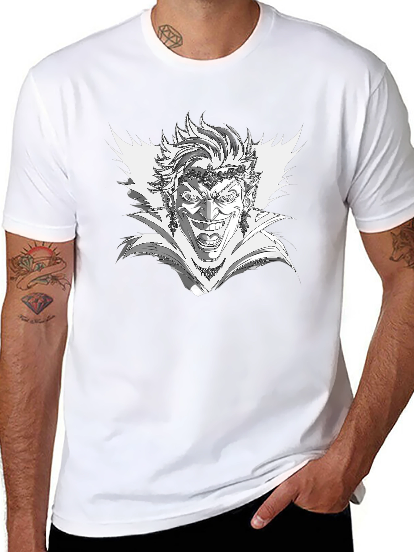 Evil Jester Graphic Tee - Black Cotton T-Shirt
