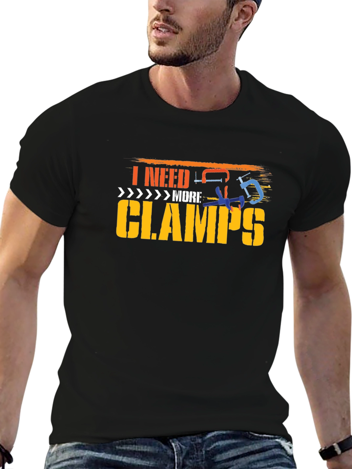 I Need More Clamps Black T-Shirt Woodworking