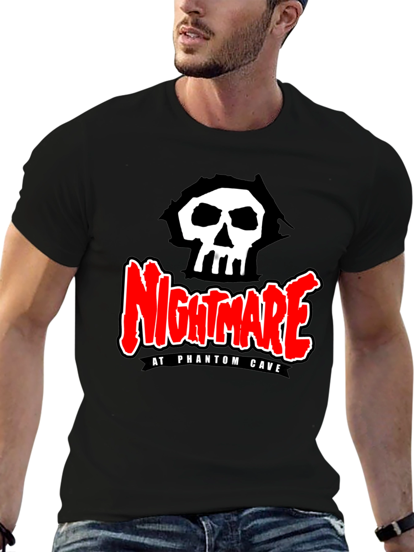 Nightmare at Phantom Cave Black Graphic Tee