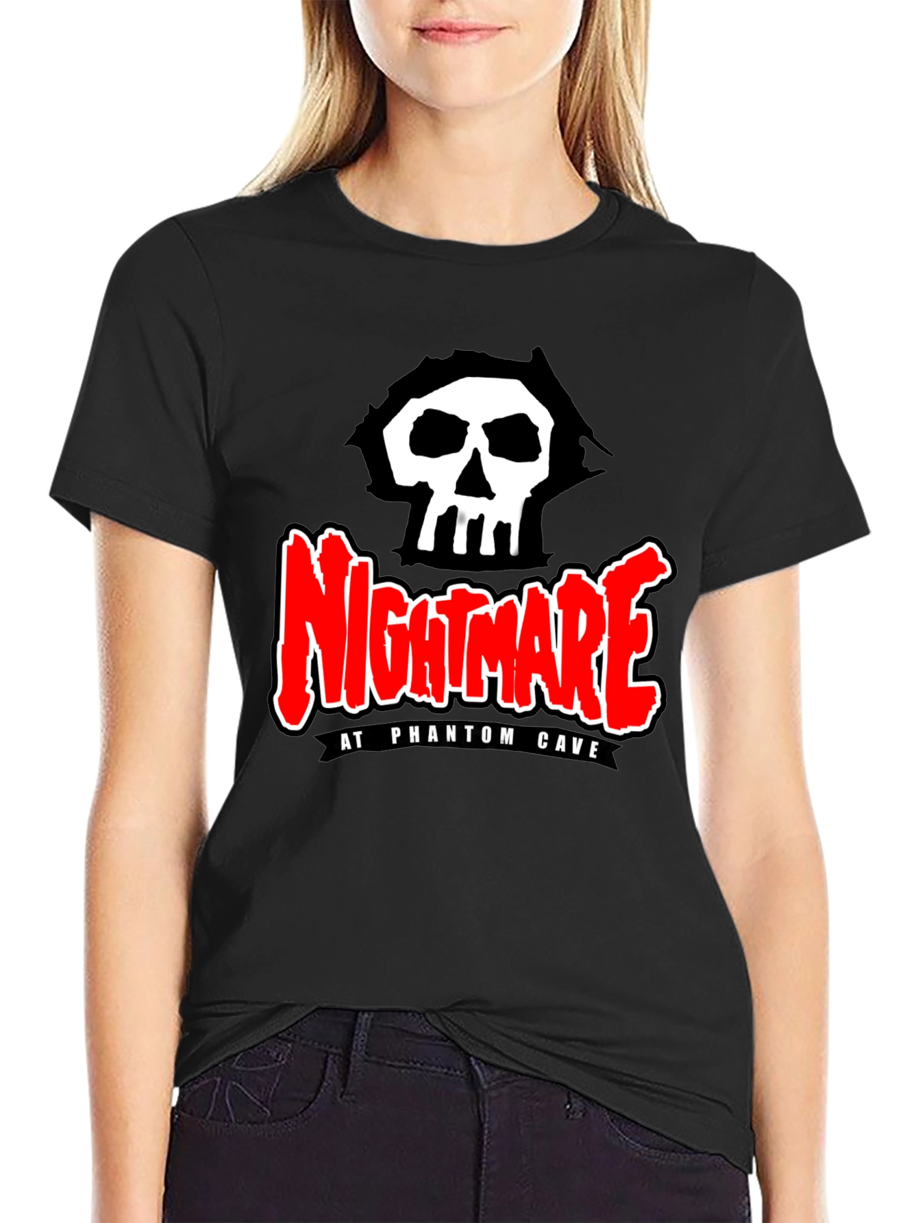 Nightmare at Phantom Cave Black Graphic Tee