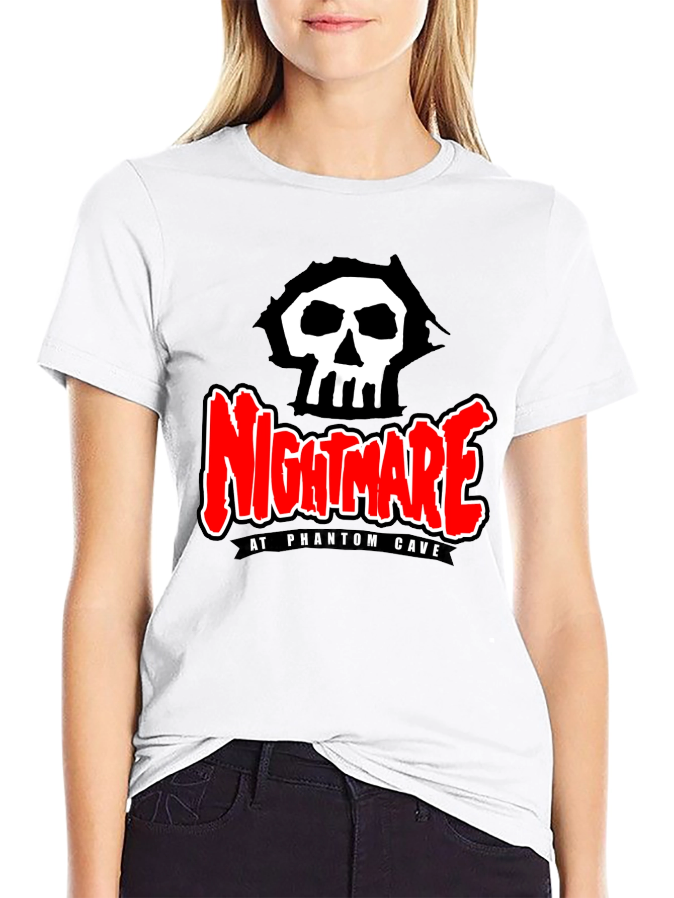 Nightmare at Phantom Cave Black Graphic Tee