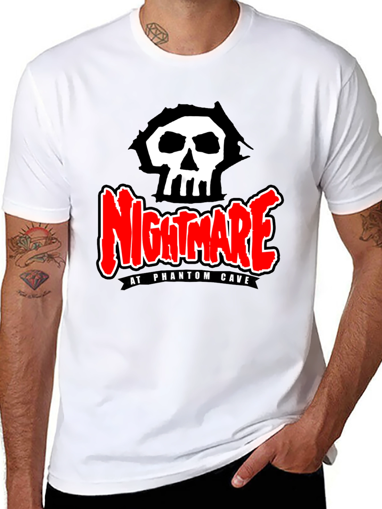 Nightmare at Phantom Cave Black Graphic Tee