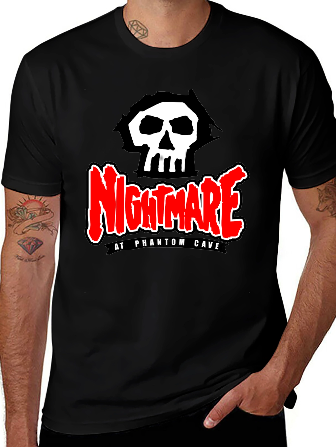 Nightmare at Phantom Cave Black Graphic Tee