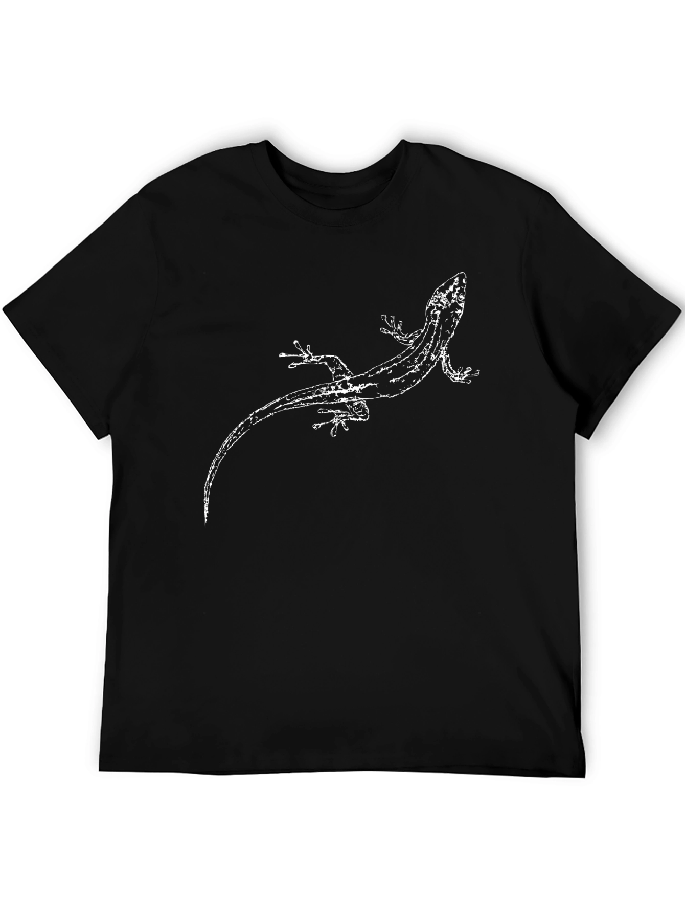 Black Lizard Print Tee - Cool Graphic T-Shirt