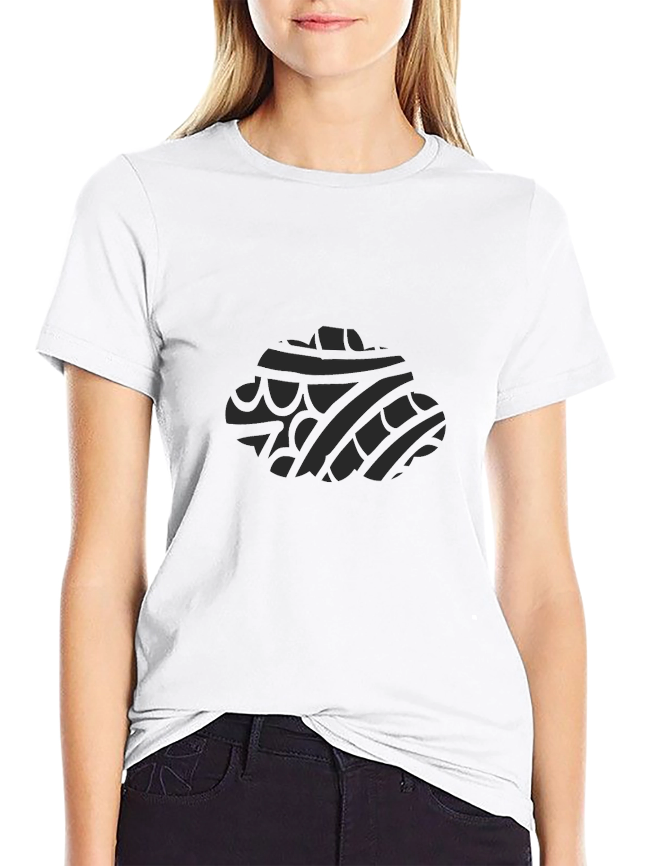Mens Black T-Shirt with Tribal Design