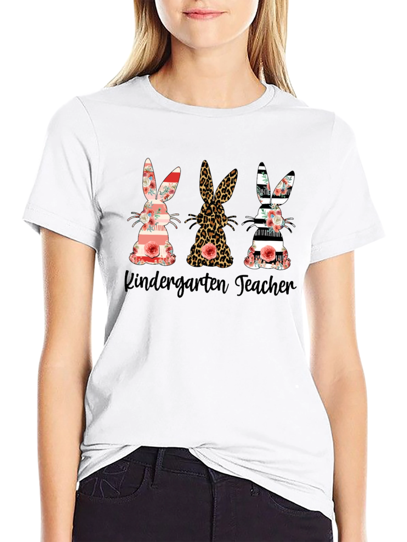 Kindergarten Teacher Easter Bunny T-Shirt