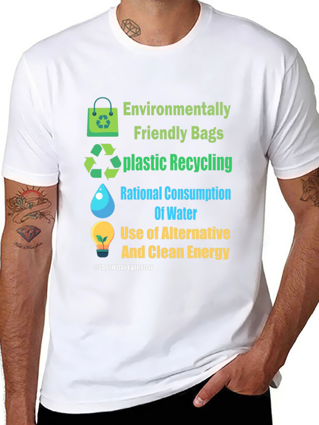 Eco-Friendly Earth Day T-Shirt: Alternative Energy & Recycling Design