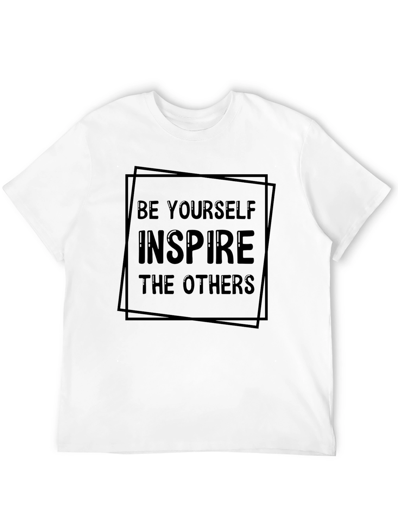 Inspire Black T-Shirt: Be Yourself Graphic Tee