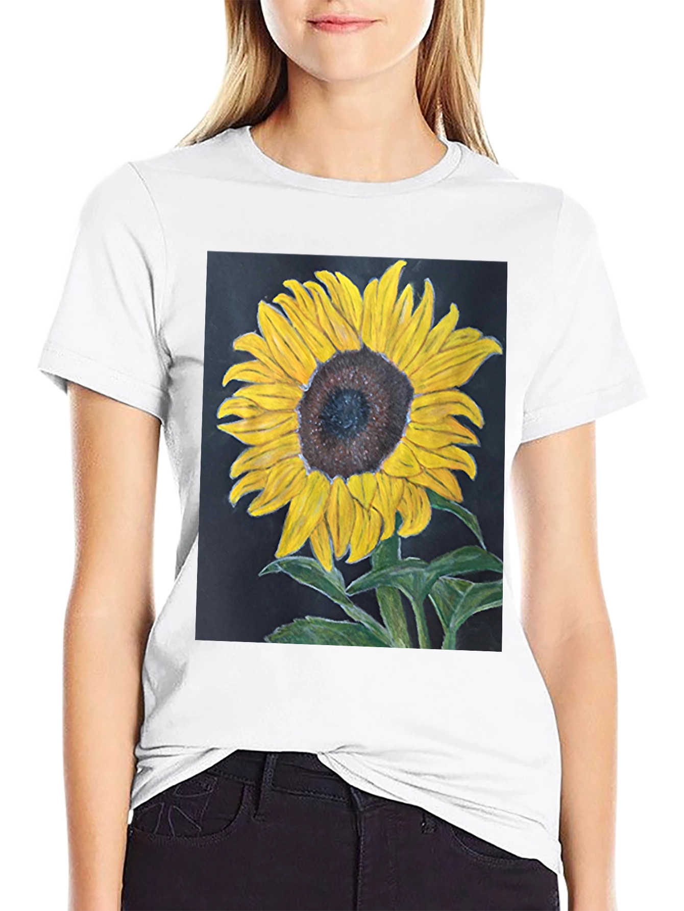 Sunflower Graphic Black T-Shirt
