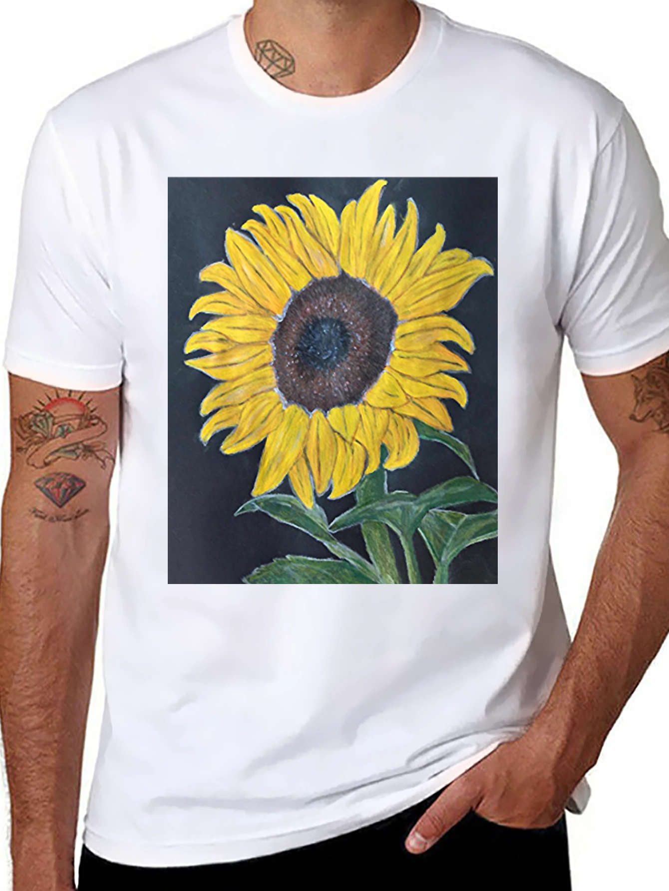 Sunflower Graphic Black T-Shirt