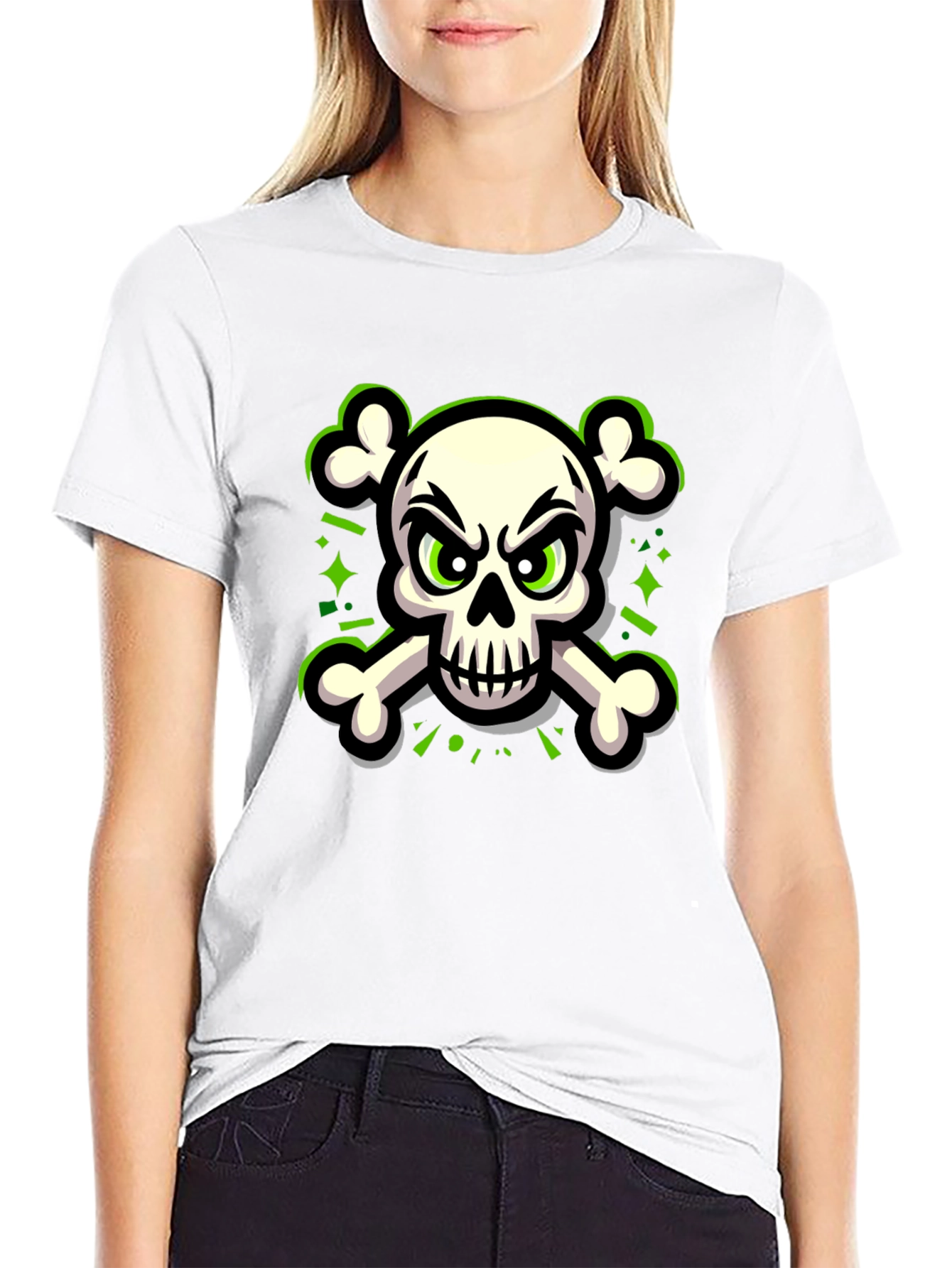 Skull & Crossbones Graphic Tee - Black