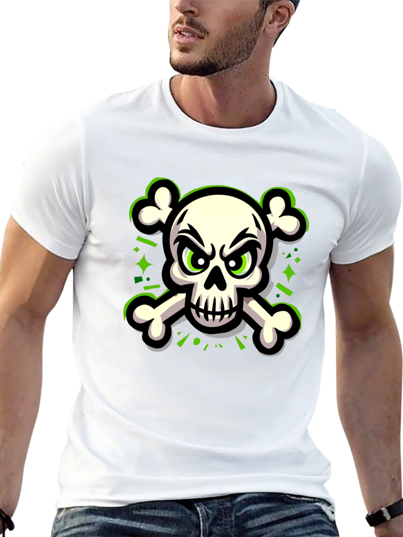 Skull & Crossbones Graphic Tee - Black