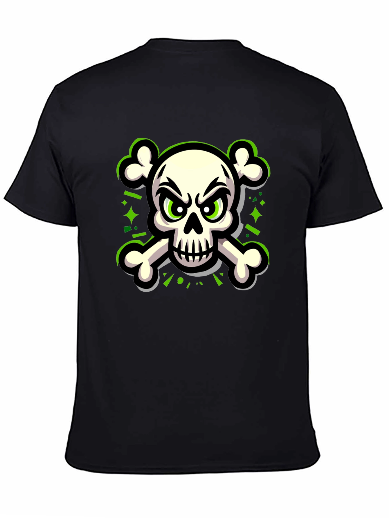 Skull & Crossbones Graphic Tee - Black